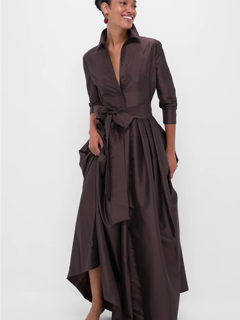 Simkhai Julip Chocolate Brown Shirtwaist gown new with tags